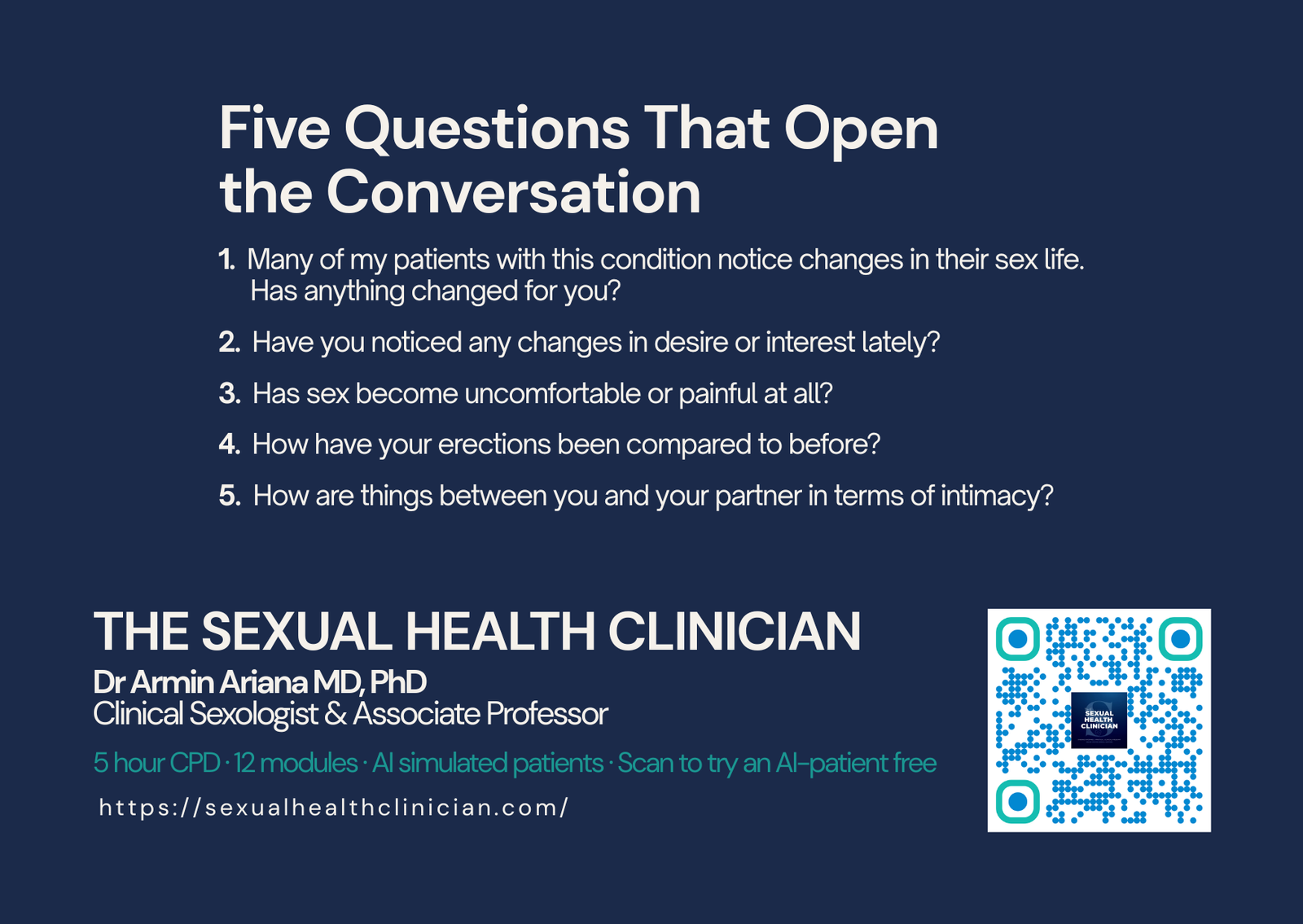 Preview of the Five Questions desk card